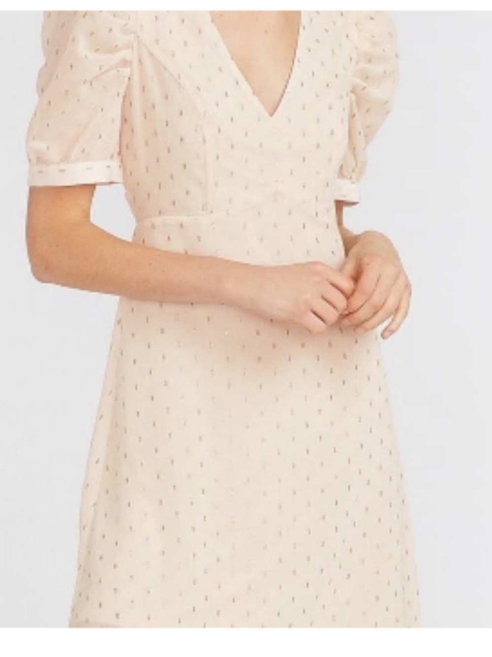 NWT Express Dusty Pink V-Neck Short Sleeve Mini Dress - Picture 2 of 8